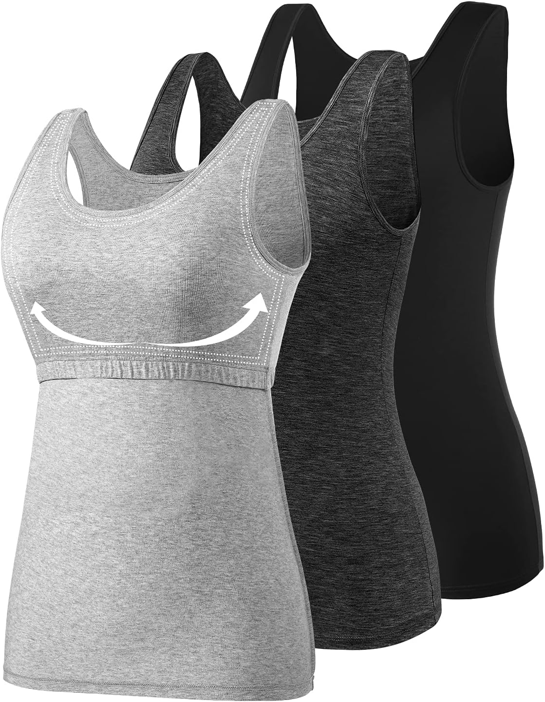 AMVELOP Cotton Shelf Bra Tanks