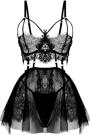 SPORCLO Plus Size Lace Babydoll