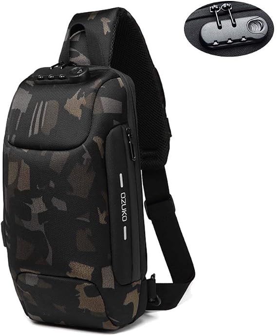 OZUKO Sling Backpack USB Anti-Theft