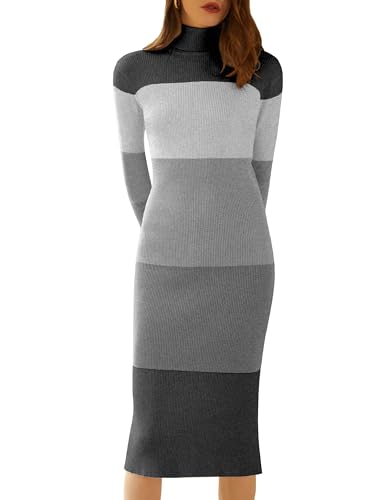 ninovino Turtleneck Ribbed Sweater Dress