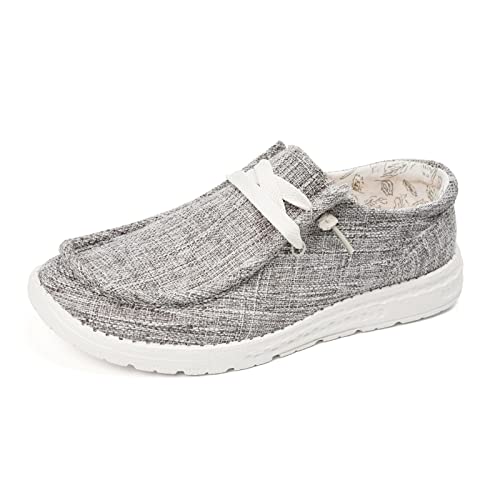 BENEKER Women's Loafers Slip On Low Top Sneakers Casual Boat Shoes Comfortable Walking Flats Breathable Canvas Shoes