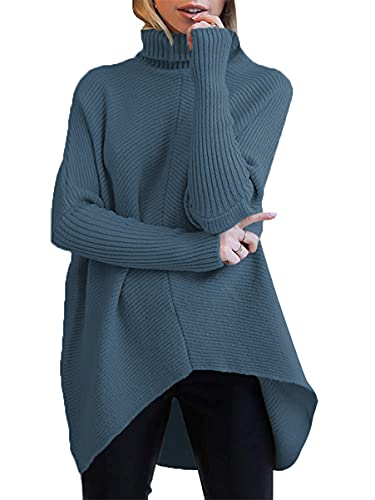 ANRABESS Womens Oversized Turtleneck Batwing Pullover