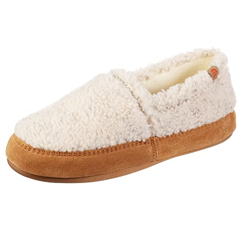 Acorn Womens Moc Slippers with Comfortable Cloud-Like Feel, Soft and Cozy Uppers and Non-Slip Sole