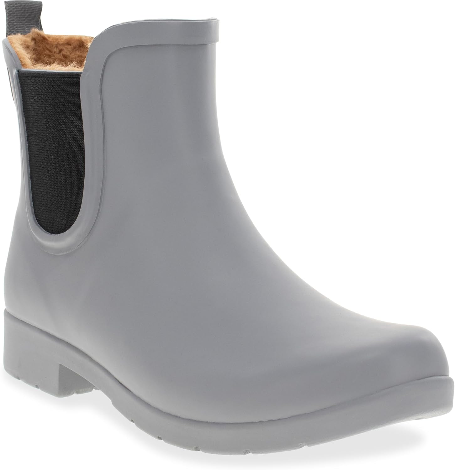 Chooka Womens Waterproof Chelsea Bootie  Plush Lined, Slip-On Rain Ankle Boots
