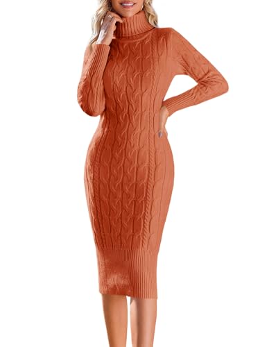 Fangetey Turtleneck Bodycon Midi