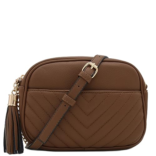 FashionPuzzle Chevron Quilted Crossbody Camera Bag