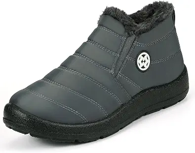 Hsyooes Womens Warm Fur Lined Winter Snow Boots