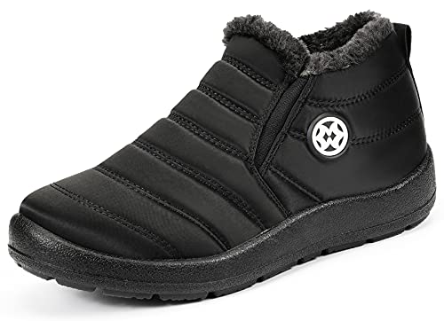 Hsyooes Womens Warm Fur Lined Winter Snow Boots Waterproof Ankle Boots Outdoor Booties Comfortable Shoes for Women