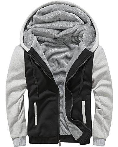MACHLAB Men's Pullover Winter Workout Fleece Hoodie Jackets Full Zip Wool Warm Thick Coats