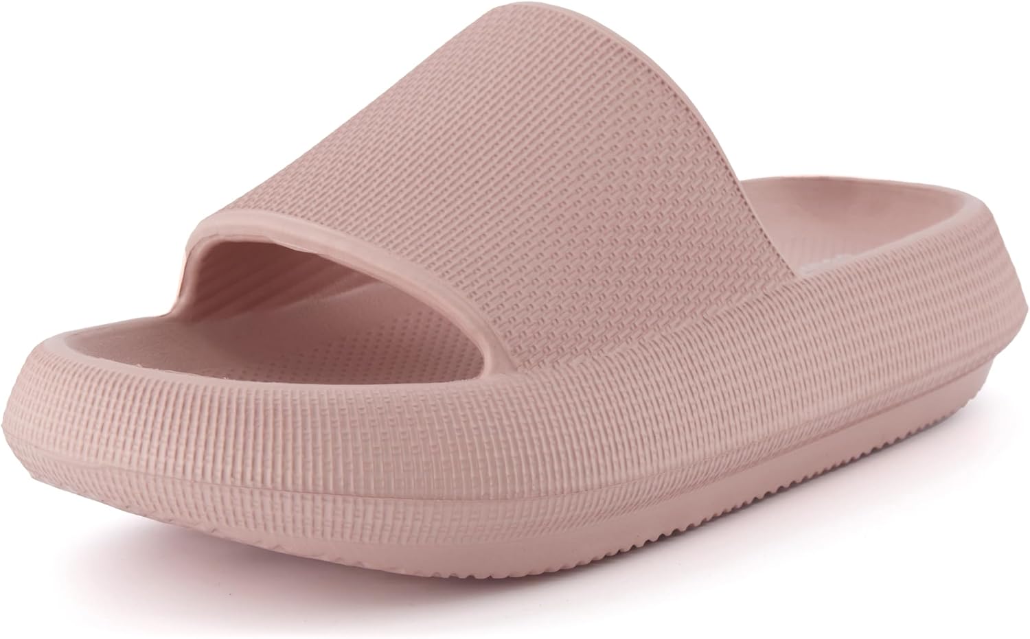 CUSHIONAIRE Feather Slides  Comfortable Cloud Cushion House Slippers for Women, Indoor Outdoor EVA Foam Foot Spa Shower Shoes, Non-Slip Arch Support