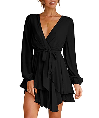 Cosonsen Deep V-Neck Long Sleeve