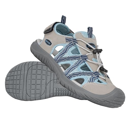 GRITION Hiking Sandals Women Closed Toe, Waterproof Lightweight Adjustable Hiking Athletic Sandals, Breathable For Beach Summer Adventure Comfortable Outdoor Sport