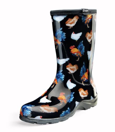 Sloggers Waterproof Garden Rain Boots for Women - Cute Mid-Calf Mud & Muck Boots with Premium Comfort Support Insole