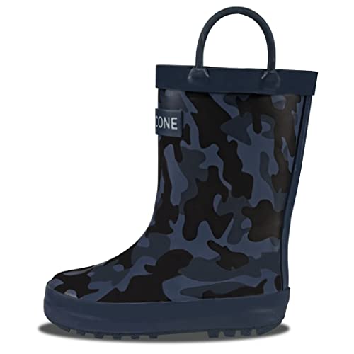 Lone Cone Kids Rain Boots for Girls & Boys Waterproof Natural Rubber Toddler Rain Boots with Non-Slip Outsole & Easy Pull Handles Solid, Pattern & Glitter Designs
