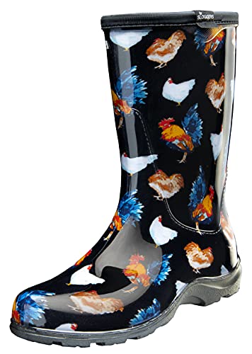 Sloggers Waterproof Garden Rain Boots for Women - Cute Mid-Calf Mud & Muck Boots with Premium Comfort Support Insole