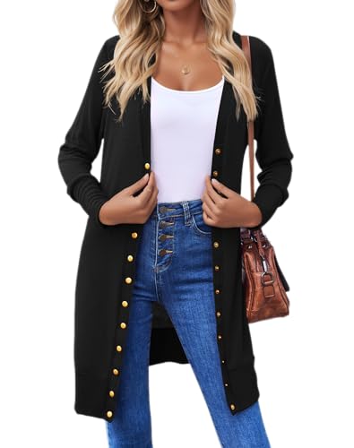 Halife Long Snap Button Cardigan