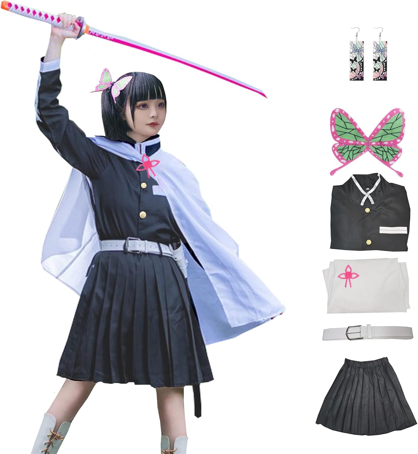 Kimonos Cosplay Costumes Adult Women Girls Anime Japanese Kimono Robe Halloween Outfit with Accessories