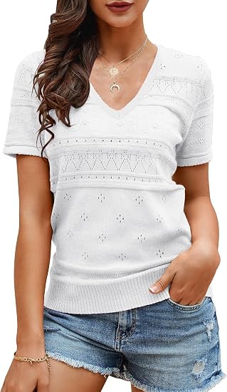 Foshow Puff Short Sleeve Sweater