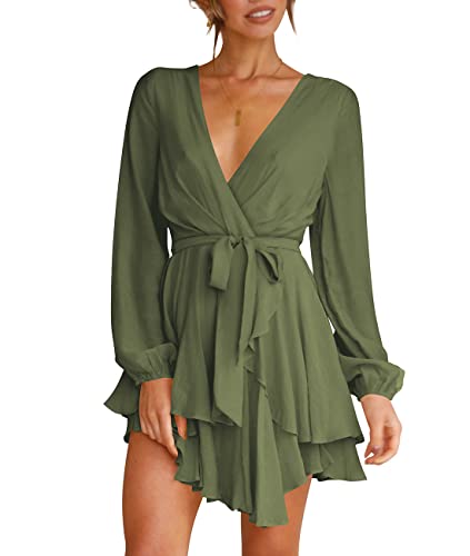 Cosonsen Long-Sleeve Ruffle Mini