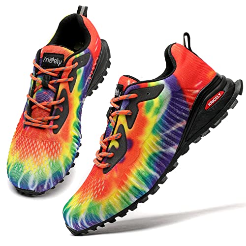 Kricely Men's Trail Running Shoes Fashion Walking Hiking Sneakers for Men Tennis Cross Training Shoe Outdoor Sneaker Mens Casual Workout Footwear
