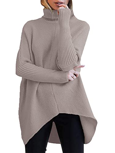ANRABESS Oversized Turtleneck (Red Apricot)