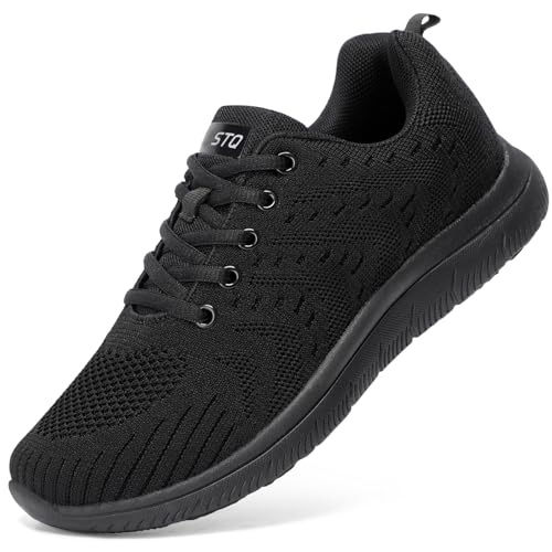 STQ Tennis Shoes Womens Sneakers Breathable Mesh Walking Shoes Arch Support Orthopedic Athletic Workout Gym Running Shoe for Travel Jogging Sports Cross Training