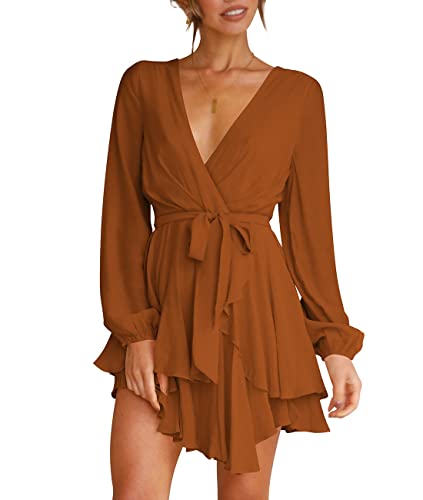 Cosonsen Deep V-Neck Skater Dress