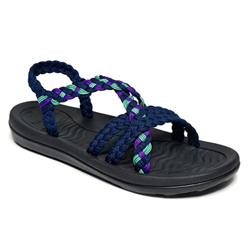MEGNYA Women's Comfortable Walking Sandals with Arch Support, Athletic Hiking Sandals Outdoor, Soft Water Sandals Beach Poolside Travel