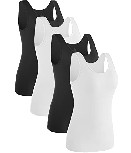 Rosyline Womens Sleeveless Tank Tops Layering Tanks Undershirt Tank Top 3-4 Pack