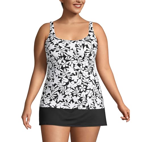 Lands' End Square Neck Underwire Tankini Top