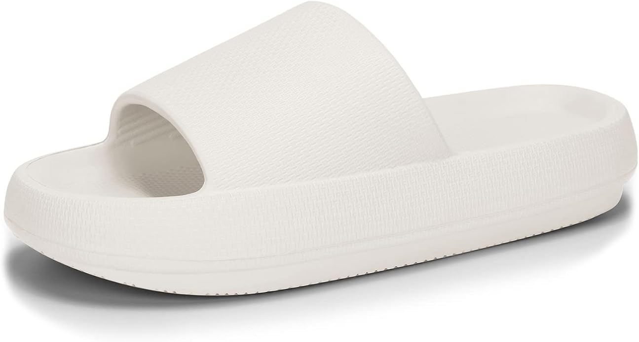 welltree Slides for Women Men Pillow Slippers Non-Slip Bathroom Shower Sandals Soft Thick Sole Indoor and Outdoor Slides