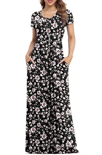 VIISHOW Women Short Sleeve Casual Maxi Dresses with Pockets