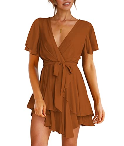 Cosonsen Tie‑Waist Skater Dress