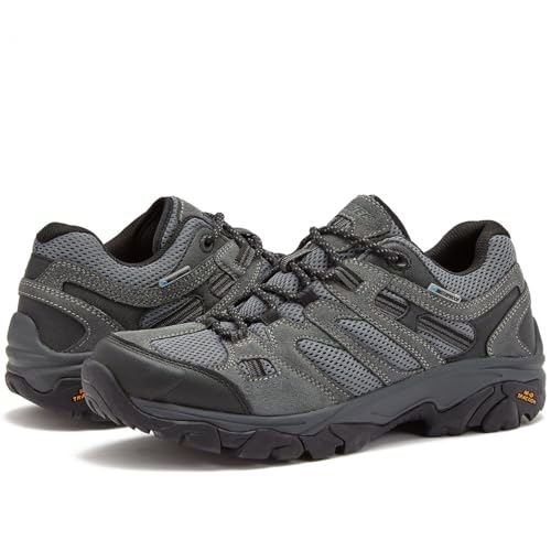 HI-TEC Ravus WP Low Waterproof Hiking Shoes for Men, Lightweight Breathable Outdoor Trekking and Trail Shoes, Sizes 7 to 15, Medium and Extra Wide Mens Hiking Shoes