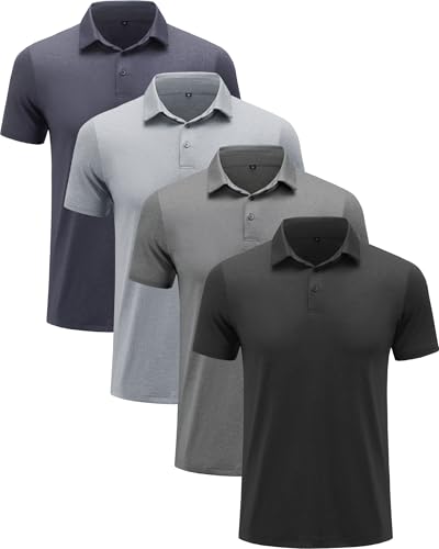 BALENNZ Golf Polos for Men Quick-Dry Athletic Mens Polo Shirts Short Sleeve Summer Casual Moisture Wicking Golf Shirt
