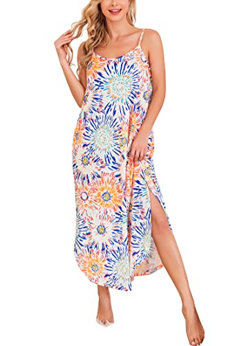 AVIIER Nightgowns for Women Sexy Lingerie Dress Soft Full Slips Dresses with Pockets S-XXL