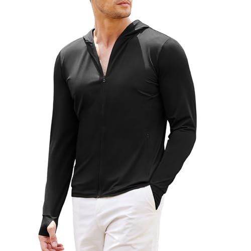 COOFANDY Men Full Zip UPF 50 Sun Protection Hoodie Jacket