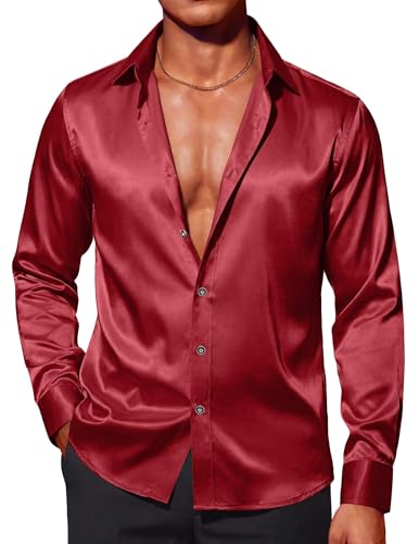 COOFANDY Satin Slim Fit Shirt