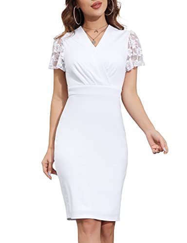 GRACE KARIN Women's Work Pencil Dress Wedding Guest Office Dresses Cocktail Party Long Sleeve