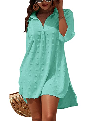 Blooming Jelly Womens Swimsuit Coverups White Chiffon Bikini Swimwear Beach Cover Up Dress Shirt