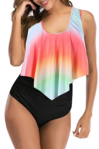 Flounce High-Waist Tankini