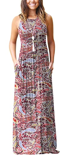 GRECERELLE Women's Sleeveless Racerback Maxi Dress