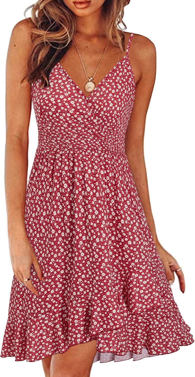 ULTRANICE Floral Ruffled Wrap Dress