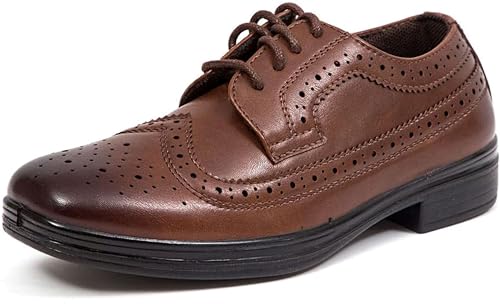 Deer Stags Boys' Ace Formal Dress Shoes Wingtip Brogue Oxford for Church, School Uniform, Graduation/Luggage