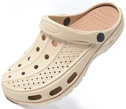 ChayChax Men's and Women's Arch Support Clogs Garden Shoes Slip-on Outdoor Beach Slippers with Removable Cushion Footbed