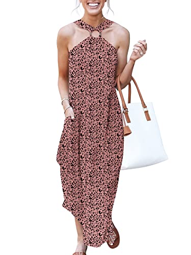 ANRABESS Halter Maxi with Pockets