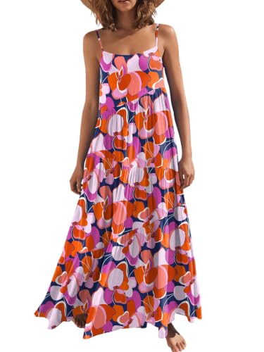 ANRABESS Women Summer Casual Loose Sleeveless Sundress Spaghetti Strap Flowy Boho Linen Beach Vacation Maxi Long Dress