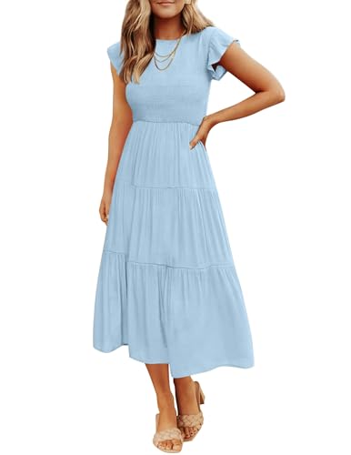 ZESICA Smocked Tiered Midi Dress (Value)