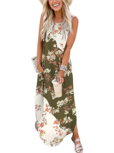 ANRABESS Women Summer Maxi Dress Beach Vacation Sundress Sleeveless Casual Loose Shirt Dresses 2025 Travel Outfits