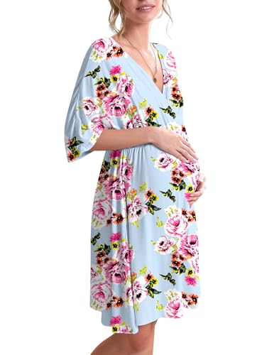 Ekouaer 3 in 1 Labor/Delivery/Hospital Gown